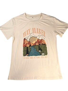 Waymaker My God Christian Culture Lifestyle Graphic Tee T Shirt Womens Size M